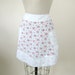 50s Floral Half Apron Handmade White Red Blue Flowers