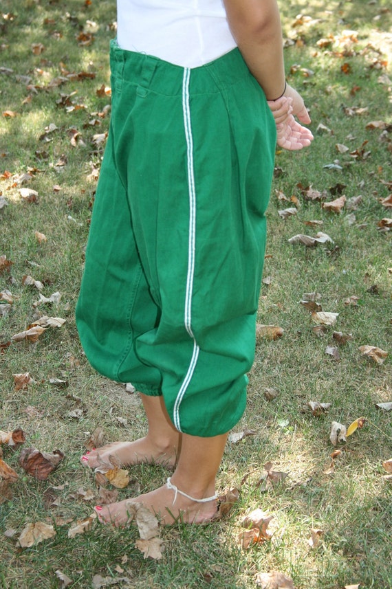 Vintage Baseball pants men's size 32 Green with Button Fly