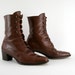 Vintage Lace Up Brown Ankle Boots Italian Made