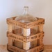 Vintage Glass Carboy with Wooden Crate