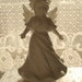 vintage white porcelain angel figurine, ava maria, schmid, 1984, virgin mary, religious decor, christmas