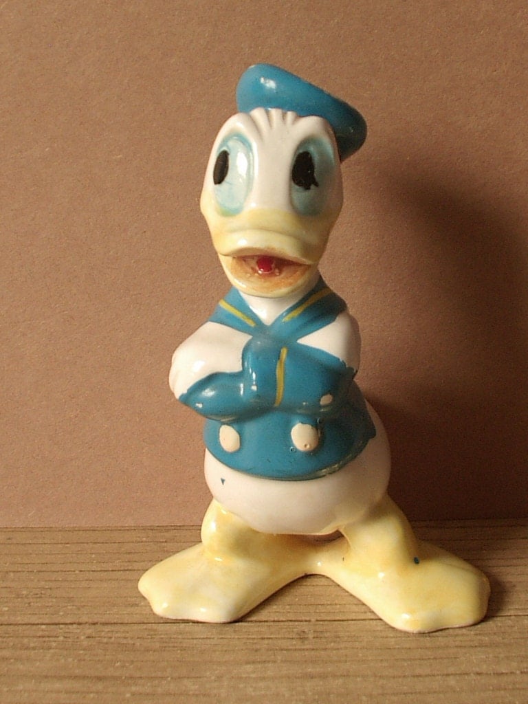 vintage Disney figurine Donald Duck 1950's 1960's by ShoponSherman