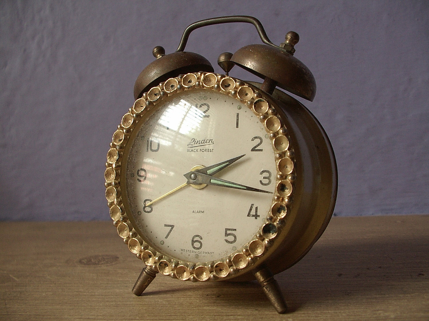 vintage wind up alarm clock Linden 1950's west by ShoponSherman