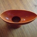 1960's Mod McCoy Footed Planter / Vase / Fruit Bowl in Striated Butterscotch / Burnt Orange
