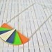 Neon Colorblock Geometric Bib Necklace Tangerine Cobalt Lime Green Cream