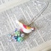 Yellow Orange Bird Necklace with Wire Wrapped Beads Birds of Paradise Collection by RetroRevivalBoutique