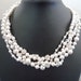 Multistrand Pearl Necklace - White Pearl Bridal Necklace - Swarovski Pearls, Crystals And Rhinestone Beads - Vintage Inspired - Cadence