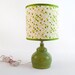 Chartreuse Ceramic Lamp with Tree Lampshade