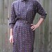 1980s Secretary Dress / 80s Wiggle Dress / Peter Pan Collar Shirtwaist Dress