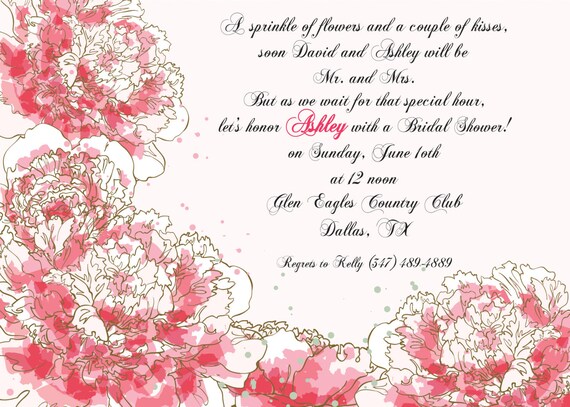 Pale Pink Peony Floral - Bridal Shower, Bachelorette Party, Rehearsal Dinner, Birthday Party Invitation Il_570xn