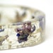 Resin Bangle Clear Purple and Cream Colored Dried Flower Chunky Resin Bangle