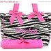 SALE Diaper Bag Personalized Zebra Black Fuchsia Quilted 2 pc