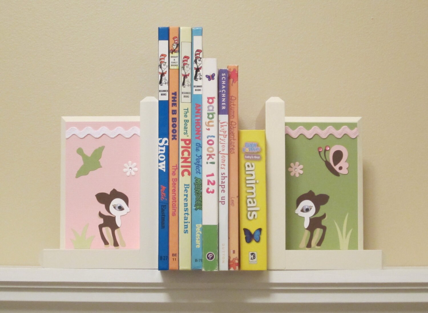 Nursery Bookends . HAND BEVELED EDGE . Boutique Bookends.
