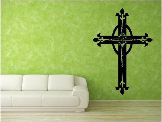 Vinyl Wall Art Elegant Cross group of 2 by vinylartstudio