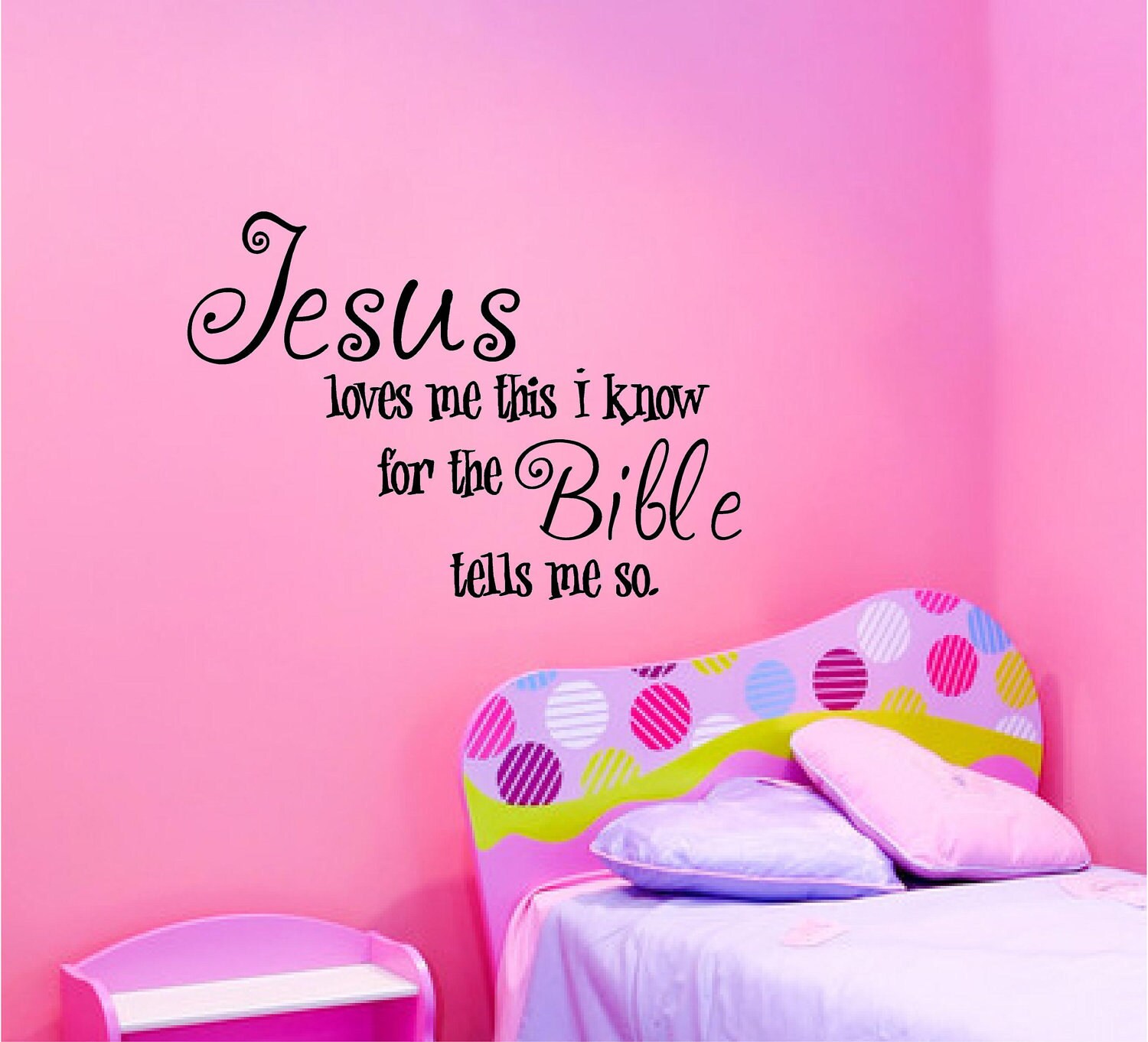 Christian Vinyl Wall Decal……Jesus loves me this I know for