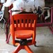 Antique Wooden Office Desk Chair Orange Shabby and by Rusticcreek