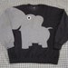Fun Elephant Trunk sleeve sweatshirt MENS L CHARCOAL