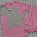 Elephant trunk sleeve 2pc thermal set shirt and pants pyjamas or longjohns size 6 PINK