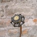 One Black Metal Art Flower, home or garden. Found Object Steam Punk Flower - Metal Sculpture