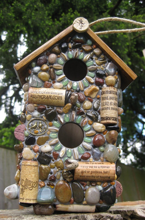 Stone Birdhouse by WinestoneBirdhouses on Etsy