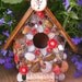 Mosaic Rose Birdhouse with wine cork art