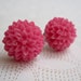 Mum Earrings - Hot Pink - Surgical Steel Earrings - Shabby Chic Earrings - Chrysanthemum - Bright Pink