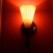 Mid Century Danish Modern Teak Wall Sconce Light Fiberglass Shade