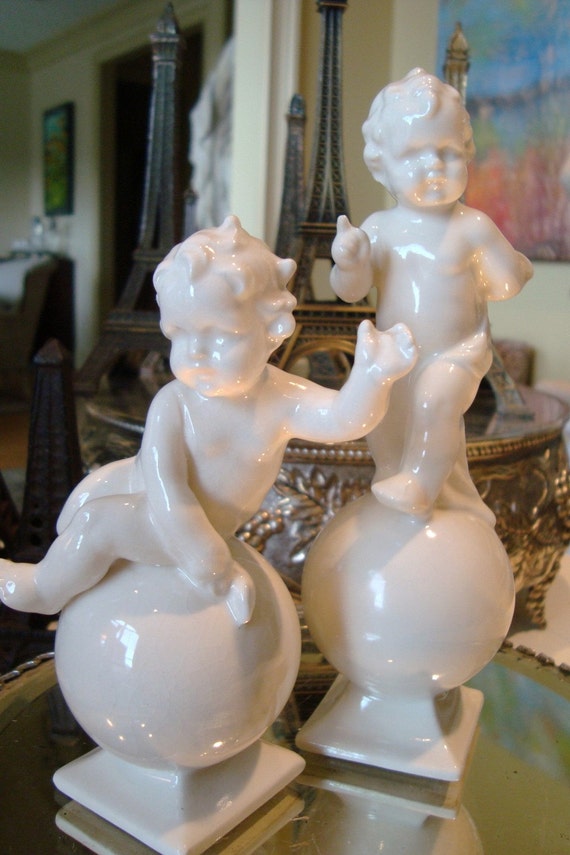 Antique Porcelain Cherub Figurines