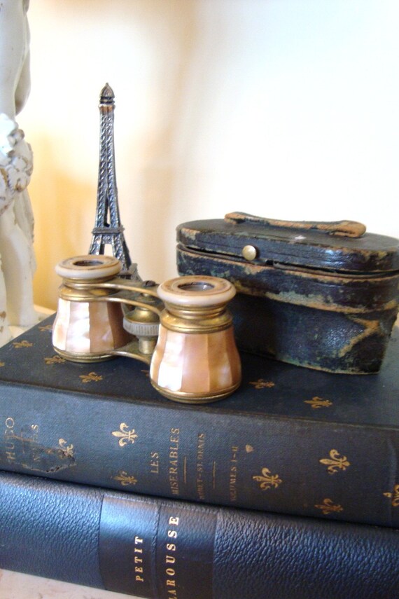 Antique PARIS Opera Glasses French Mother of Pearl Elite