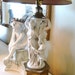 Antique Cherub Lady Lamp Porcelain Italy Florentine French Lamp