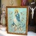 SALE-Antique Our Lady of Assumption Religious Print Framed
