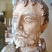 SALE--Shabby Santos Statue with Vintage Rosary