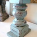 Vintage Balustrade Candle Holder Architectural Salvage Turquoise