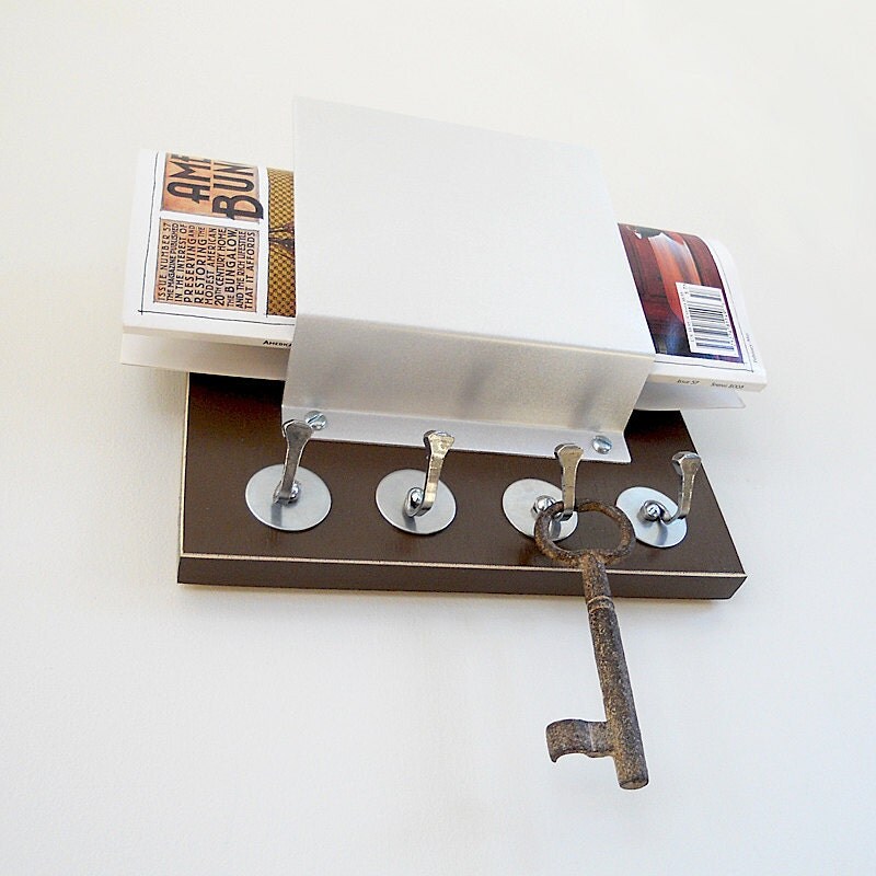 MOCHA: modern mail holder wall decor home office by PIGandFiSH MOCHA: modern mail holder wall decor home office by PIGandFiSH