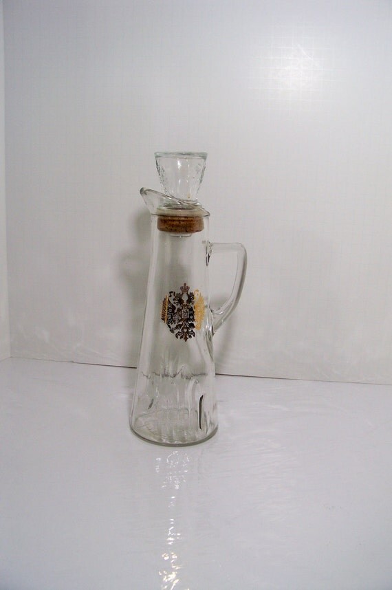 Vintage Liquor Decanter Double Eagle Crest of Arms by SmakBoutique