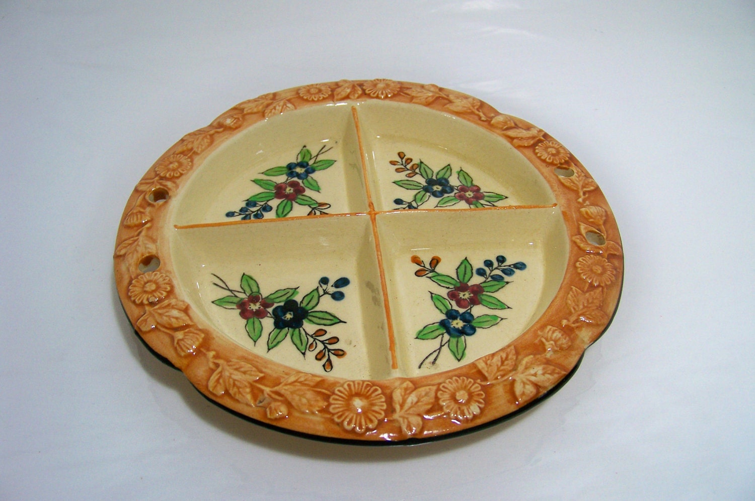 Vintage Divided Porcelain Dish Made in Japan Hand by SmakBoutique
