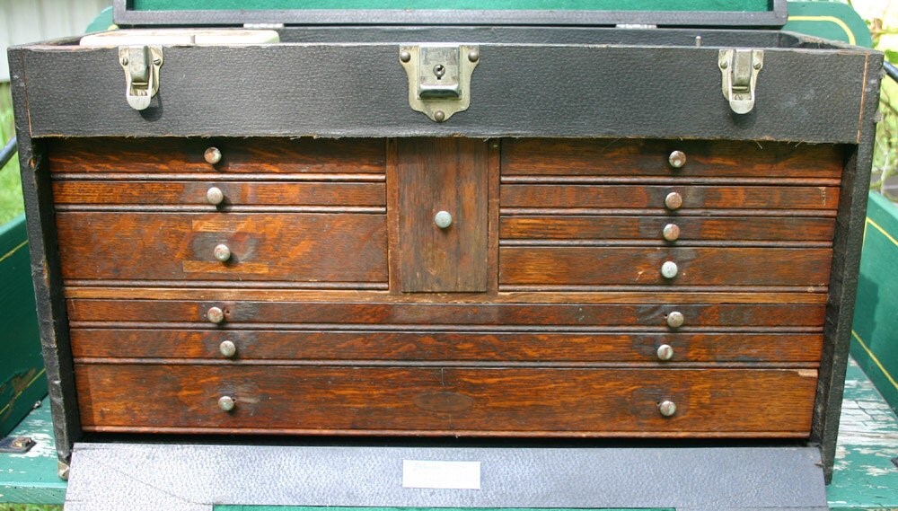 Vintage Tool Chest Gerstner & Son 11 Eleven wood drawer