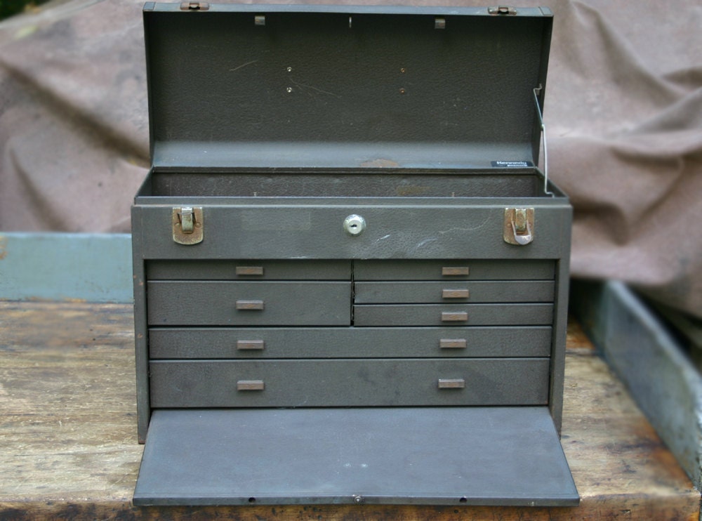 Vintage tool box Kennedy steel machinist 7 seven drawer tool