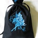 Drawstring Bag with Machine Embroidered Blue Fairy Design - Small - Dice Bag, Tarot, Wristlet