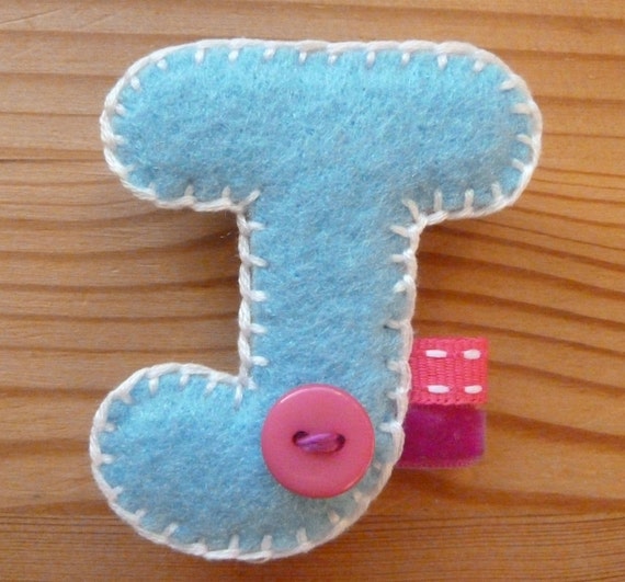 letter badge brooch Felt initial letter pin brooch CUSTOM