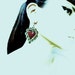 Mexican Tin Silver and Red Hearts Earrings