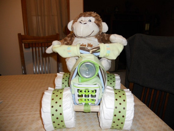 Monkey 4 Wheeler Diaper Cake