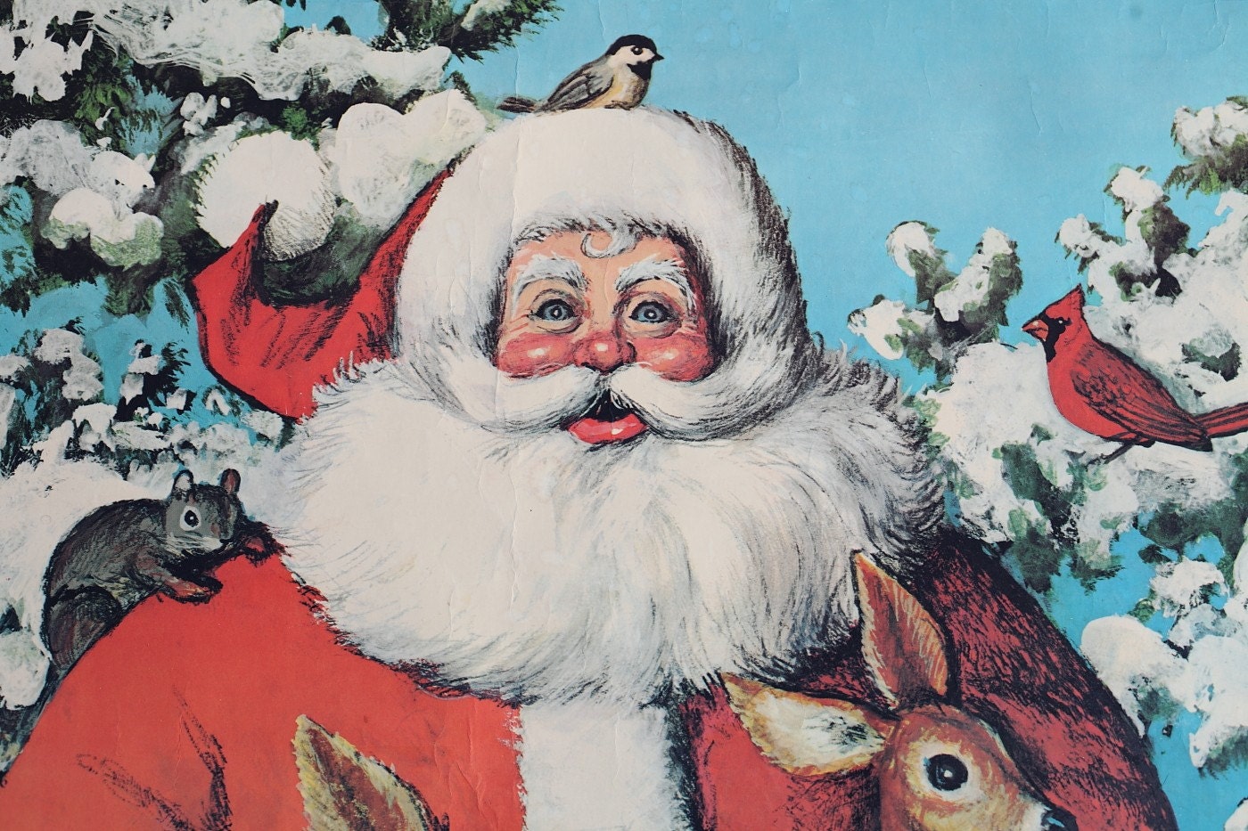 Huge 1950's Santa Claus Store Display Poster Phillip