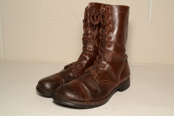 1950s US Army Brown Captoe Combat Boots Men Size 11