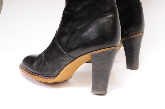 thick black heel boots