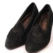 Vintage Size 6.5 black suede gothic tasseled shoes