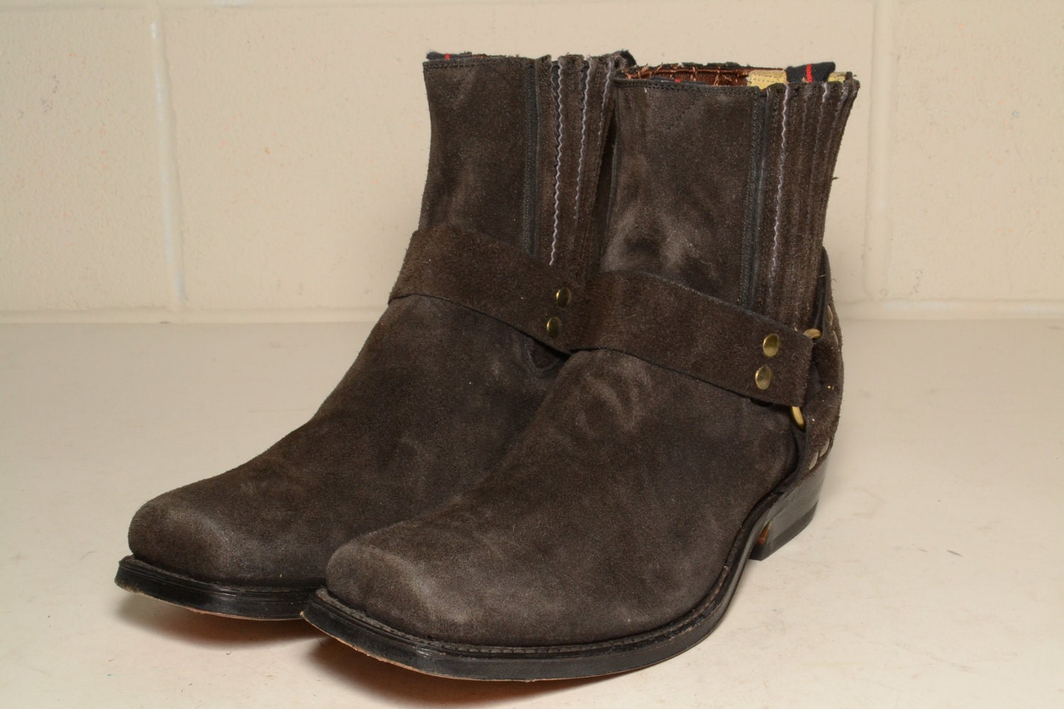 mens suede motorcycle boots