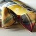 Mens bowtie, plaid, freestyle bow tie, ajustable, yellow, red, green, self tie