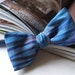 Bow Tie, pure silk, freestyle, for him, hand painted, blue and peach colours.