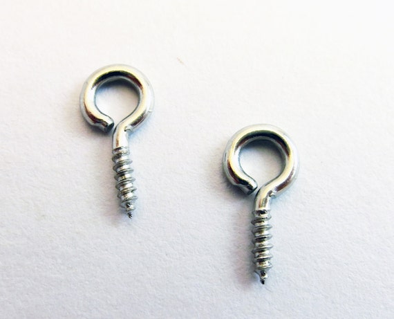 Items similar to 50 pcs Silver Eyehook Screw Eyepin Eye Pins 10mm x 5mm ...